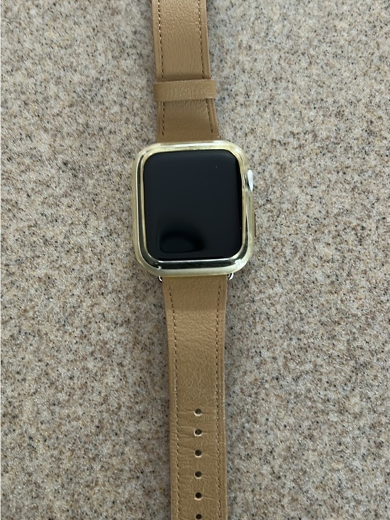 Apple Accessories - Apple Watch Series 6 with Leather Band and charger-worn once!
